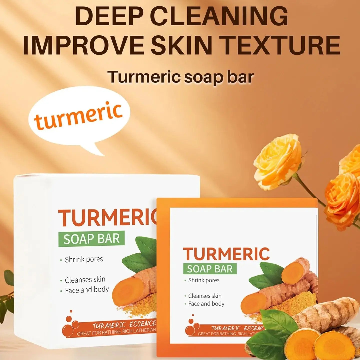 Hand Made Turmeric Soap Body Cleaning Lightening Dark Underarm Leg Body Cleansers Brightening Face Soap Tender Skin Care Beauty - Kellylooks Shop