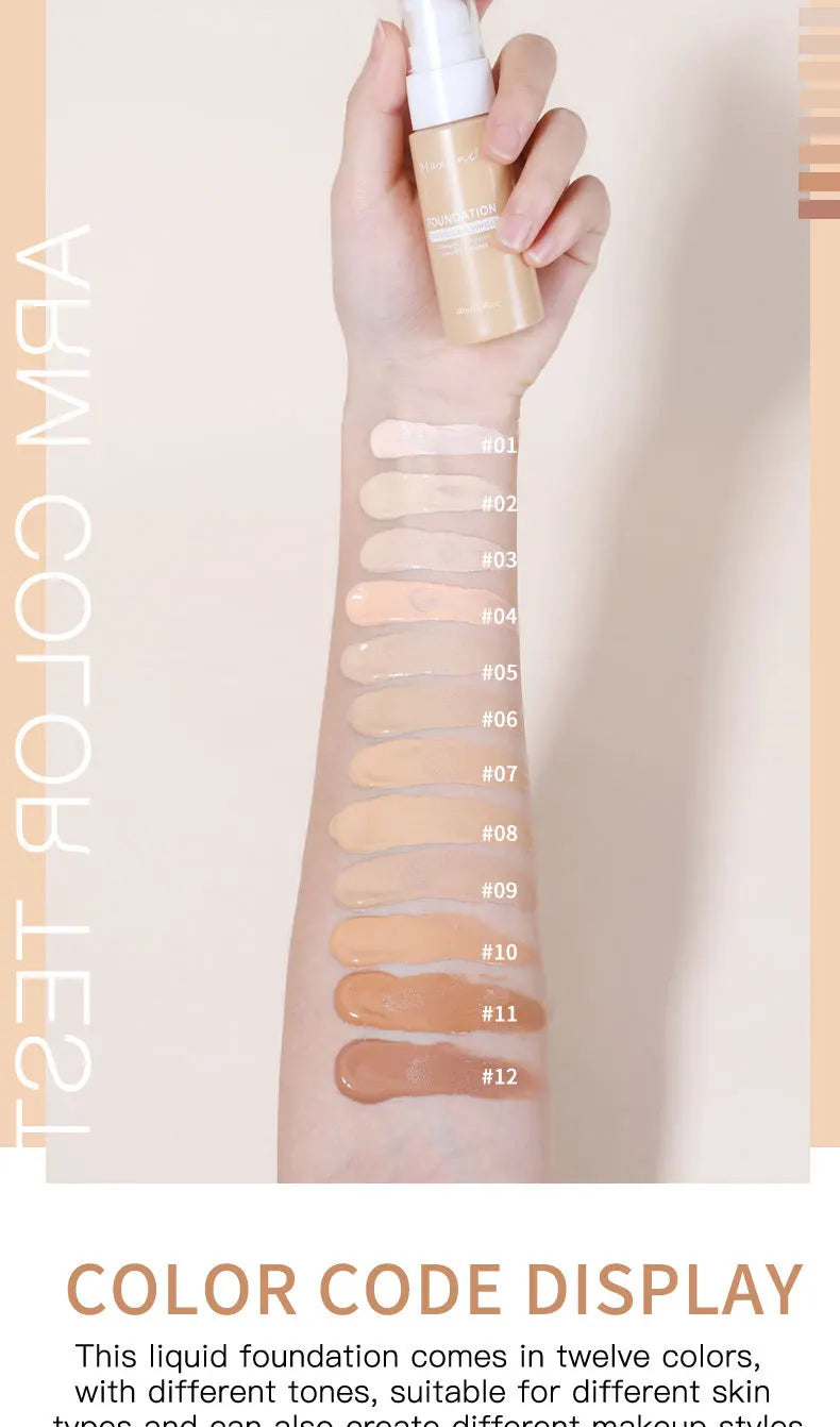 Liquid Foundation Effective Concealer Waterproof Sweat-resistant Makeup Professional Cosmetics - Kellylooks Shop