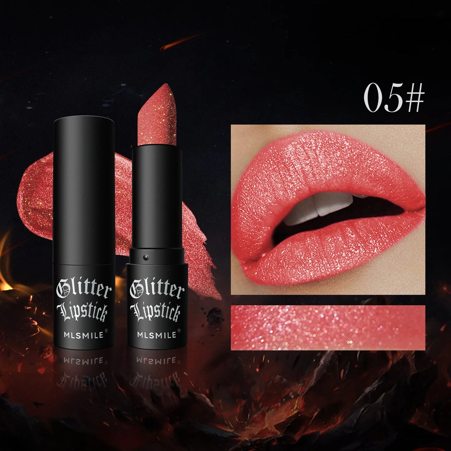 MLSMILE Multi-Color Non-stick Cup Matte Lipstick Flash Lasting Easy Color Diamond Lipstick Dark Halloween Look - kellylooksshop