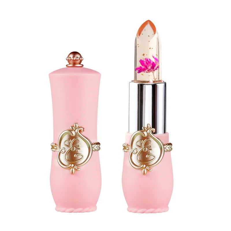 Crystal Flower Jelly Lipstick, Long Lasting Nutritious Lip Balm Lips Moisturizer  Temperature Color Change Lip Gloss - kellylooksshop