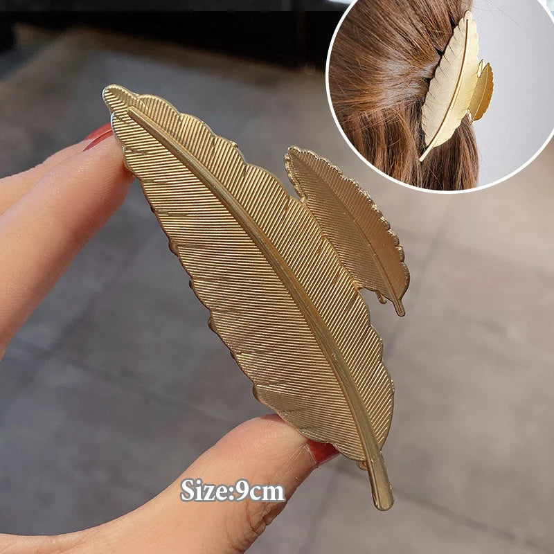 Fashion Elegant Gold Color S-shaped Metal Hairpins Hair Claw For Women Girls Korean Hair Clips Ponytail Clip Hair Accessories - Kellylooks Shop