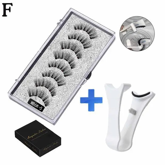 3D Natural Magnetic Eyelashes,With 5 Magnetic Lashes Shipping Box Eyelashes Handmade False Gift Reusable Support Drop Magne T6N2 - Kellylooks Shop