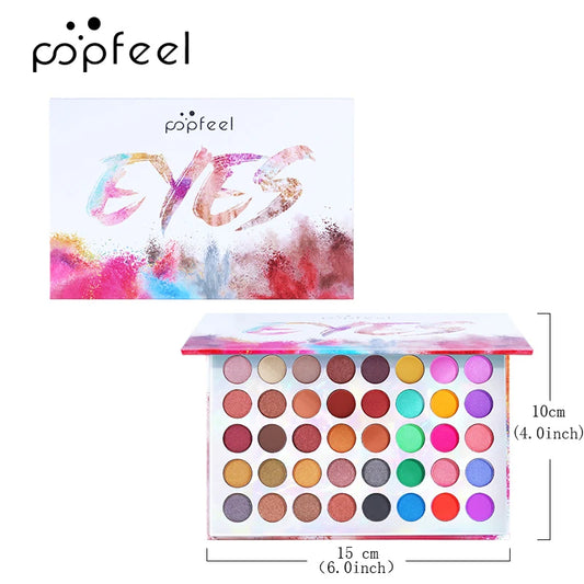 POPFEEL 40 Color Eyeshadow Palette Colorful Pearlescent Matte Multi-color Combination Makeup Eyeshadow - kellylooksshop