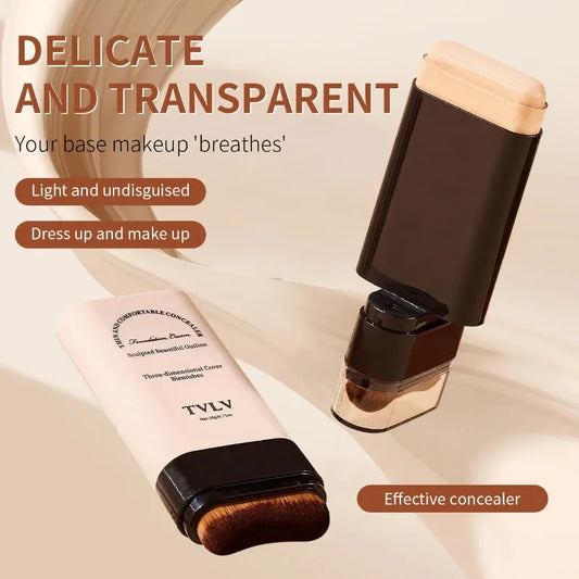 TVLV eraser foundation make-up stick 20g,with brush to brighten skin liquid foundation,non-marking,long-lasting makeup concealer - kellylooksshop