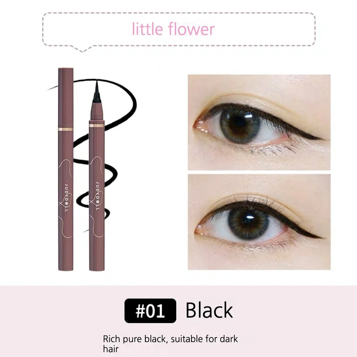 JUDYDOLL Super Fine Eyeliner Fine Brushwork Stain Free Waterproof Anti Shake Long lasting Fast Drying Slim And Enlarged Eyes - kellylooksshop