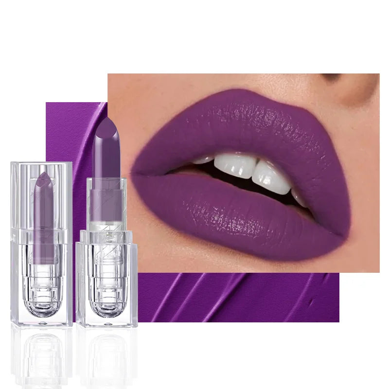 Purple Colors Velvet Matte Lip Mud Liquid Lipstick Waterproof Nude Lip Gloss  Sexy Women Lip Glaze Cosmetic - kellylooksshop