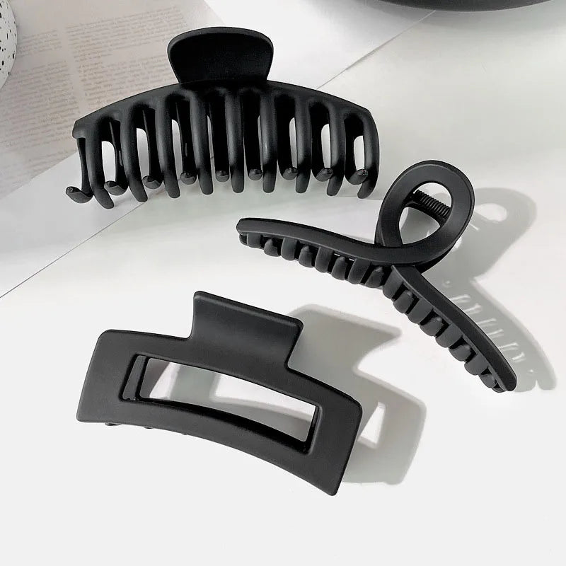 Women Elegant Black Geometric Plastic Hair Claw Lady Sweet Long Hair Holder Toothed Hair Clips Hairpins Fashion Hair Accessories - Kellylooks Shop