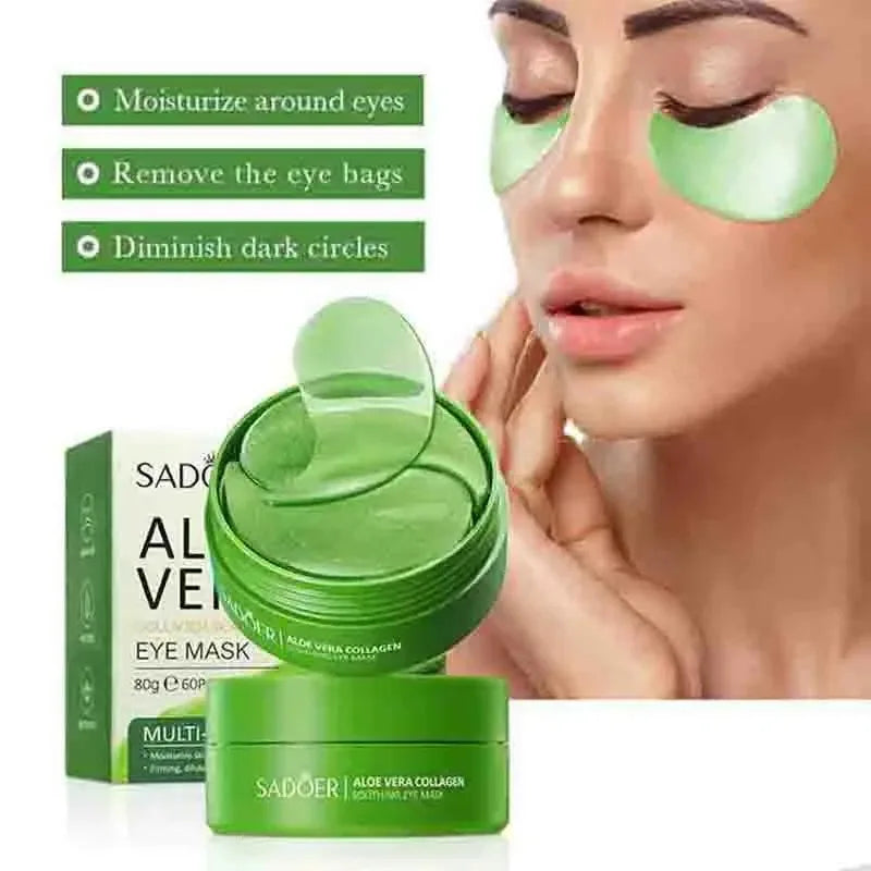 60pcs Aloe Vera Collagen Eye Mask Anti Dark Circles Eyes Bags Moisturizing Anti-Wrinkles Eye Patches Eyes Skin Care Products - Kellylooks Shop