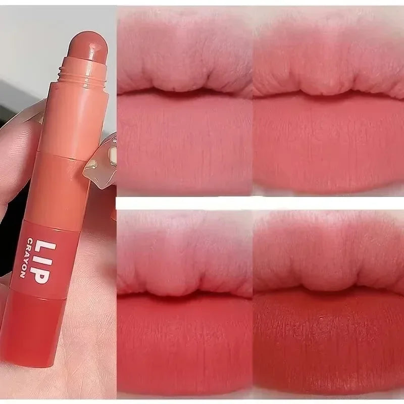 5 in 1 Matte Lipstick Crayon Kit Combo Red Purple Lip Tint Velvet Sexy Multicolour Lipstick Pen Non-stick Cup Lasting Lip Makeup - kellylooksshop