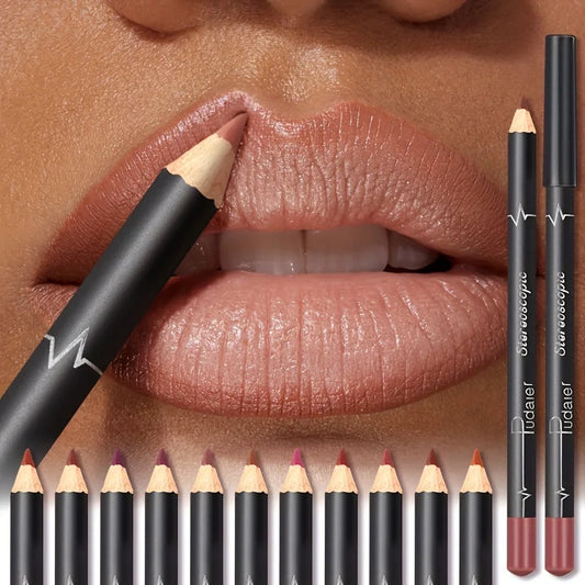 Waterproof Matte Lipliner Pencil Red Contour Tint Lipstick Long Lasting Non-stick Cup Moisturising Lips Makeup 12 Colors - kellylooksshop