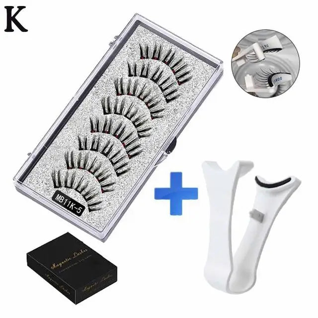 3D Natural Magnetic Eyelashes,With 5 Magnetic Lashes Shipping Box Eyelashes Handmade False Gift Reusable Support Drop Magne T6N2 - Kellylooks Shop