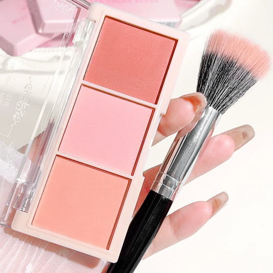 HISYI three-color blush natural color rendering delicate non-flying powder matte rouge holding makeup clear vitality girl blush - kellylooksshop