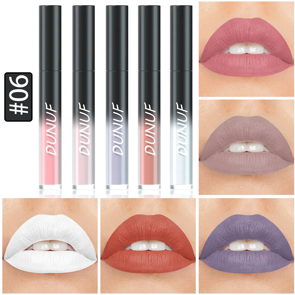 5pcs Matte Lipstick Set Waterproof Sexy Green Purple Blue Lip Gloss Kit Shiny Lip Tint Halloween Lip Makeup Tool Korean Cosmetic - kellylooksshop