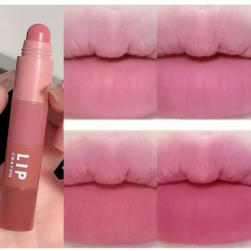 5 in 1 Matte Lipstick Crayon Kit Combo Red Purple Lip Tint Velvet Sexy Multicolour Lipstick Pen Non-stick Cup Lasting Lip Makeup - kellylooksshop