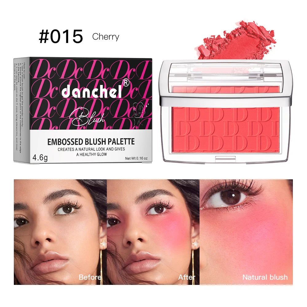 Hot Matte Embossed Blush Palette Rosy Blusher Facial Blush Powder High Pigmented Pink Coral Rouged For Cheeks Smooth Cosmetics - kellylooksshop