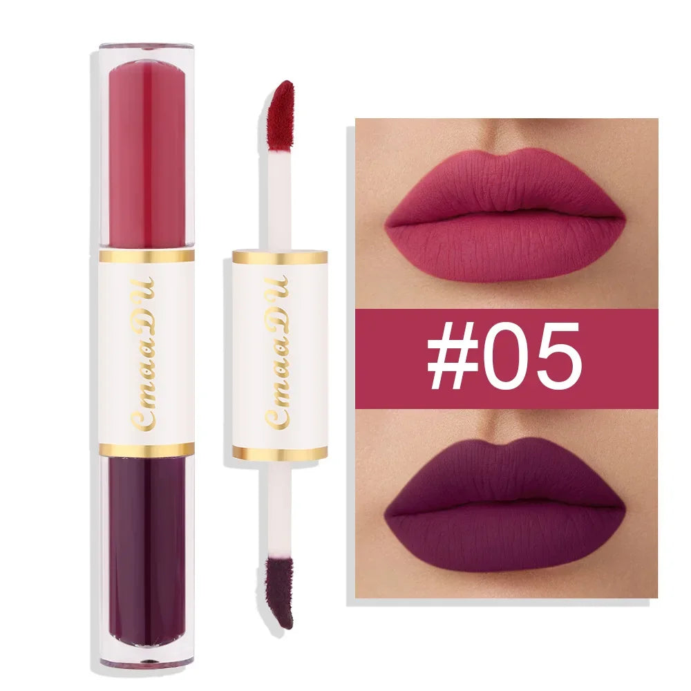 5 In 1 Matte Lipstick Kit Combo Strip Velvet Sexy Red Lip Tint Non-stick Cup Lip Gloss Lip Oil Makeup Lips Cosmetic Set - kellylooksshop