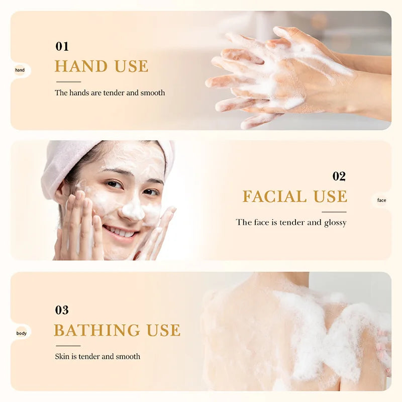 BIOAQUA White Rice Raw Pulp Facial Soap Face Wash Foam Facial Cleanser Moisturizing Oil Control Body Bathing Handmade Soap - Kellylooks Shop