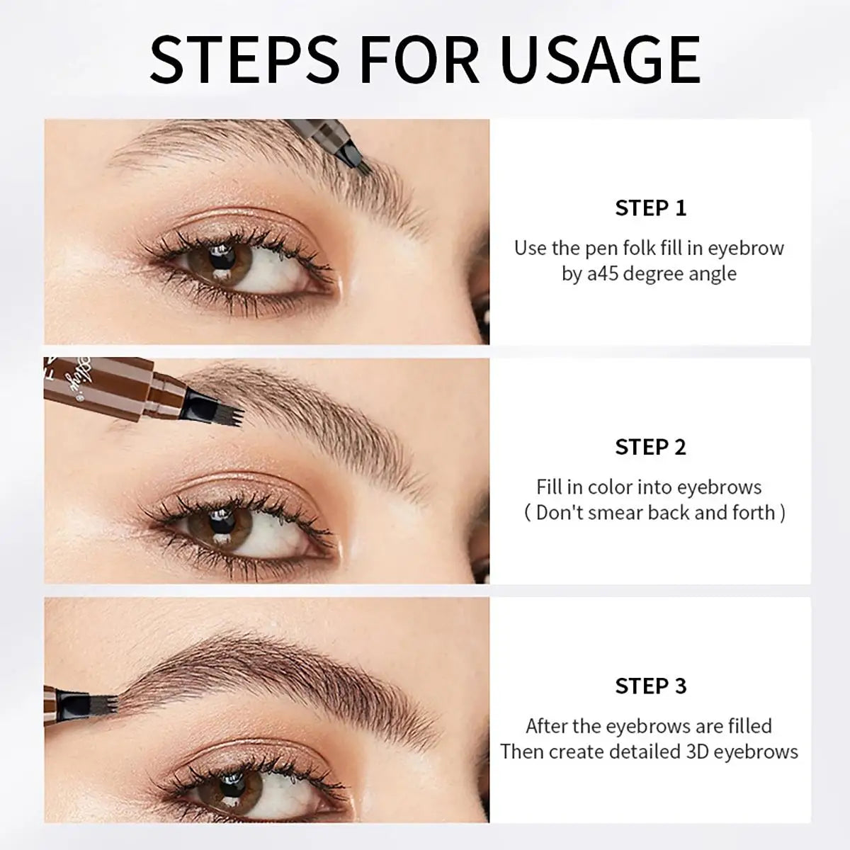Four-pronged eyebrow pencil,waterproof,long-lasting,non-decoloring,four-pronged wild eyebrow pencil,liquid water eyebrow pencil - kellylooksshop