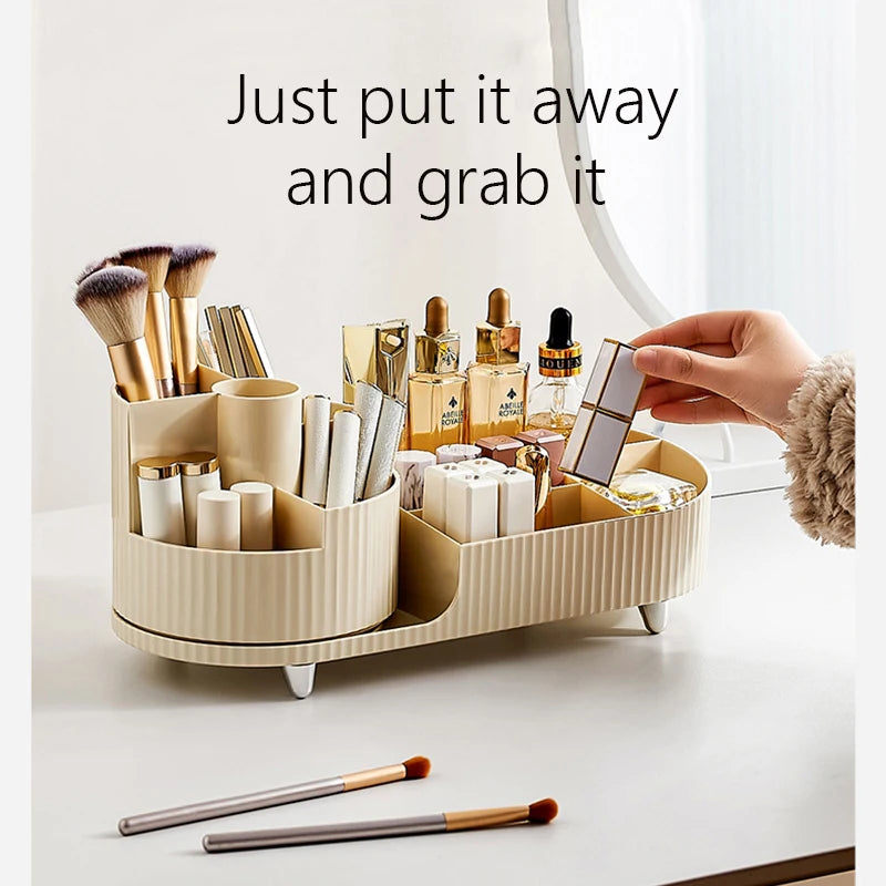 XIAOGUI Makeup Organizer Cosmetic Box Rotating Pen Holder Bathroom Organizer Plastic Organizing Boxes Acrylic Organizer Storage - Kellylooks Shop