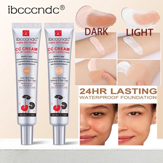 Moisturizing Correcting CC Cream Waterproof Anti-sweat Makeup Before Concealer Lasting Women Makeup Protect Skin erborian Make - Kellylooks Shop