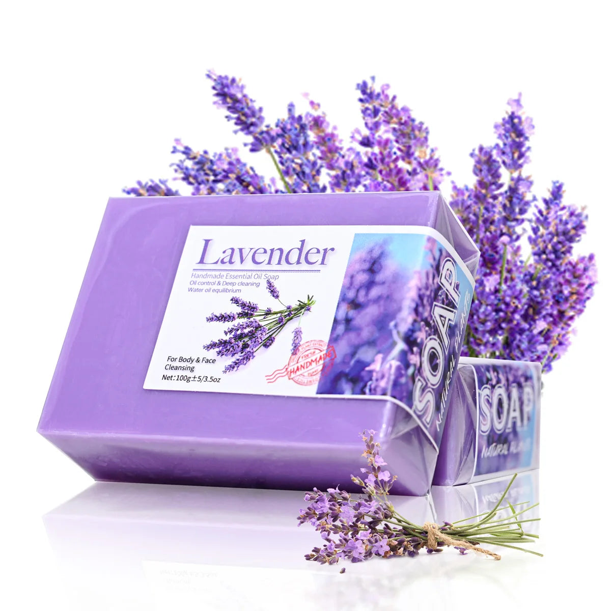 Natural Organic Lavender Essential Oil Soap Handmade Soap for Cleansing, Refreshing, Oil Control, Bath Soap - Kellylooks Shop