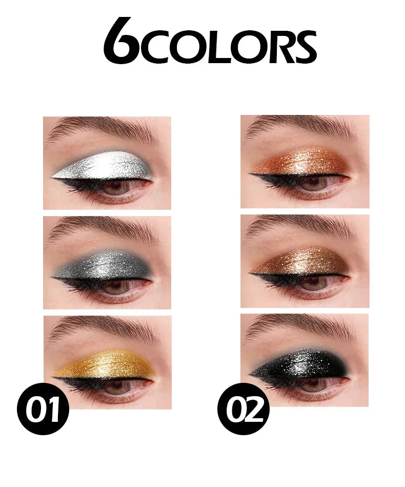 Fit Colors 3 Sections Smoky Eye Water Eyeshadow Diamond Liquid Pearl Shimmer Eye Shadow Liquid Lip Dye - kellylooksshop