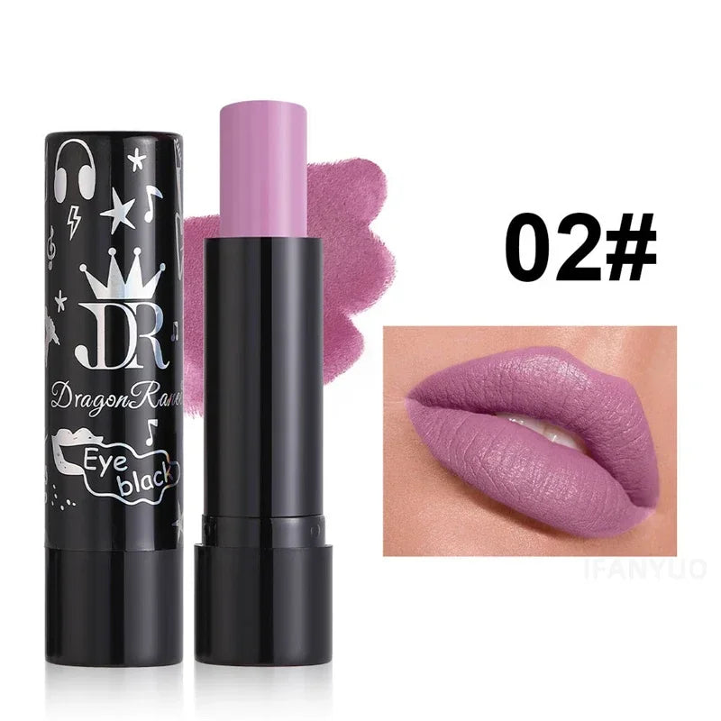 New 12 Colors Matte Lipsticks Waterproof Pink Black Blue Velvet Lipstick Long Lasting Makeup Lip Stick Halloween Cosmetics NEW - kellylooksshop