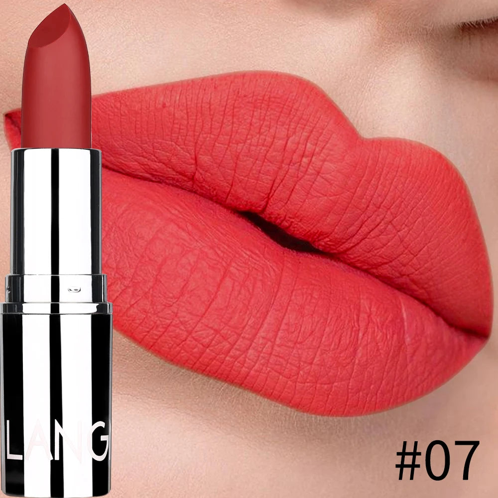 Langmani Silver Tube Matte Lipstick Non Staying Cup Makeup Lipstick  8 colors available - kellylooksshop
