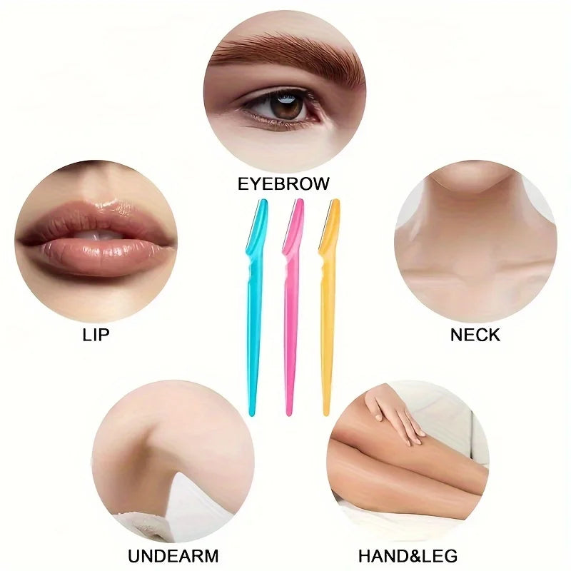 3/5/6/12/24Pcs Multifunction Eyebrow Razor Kit - Precise Trimming, Shaping,Facial Hair Removal Tool with Easy Grip Handle - Kellylooks Shop