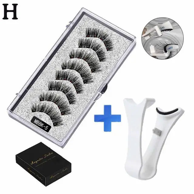 3D Natural Magnetic Eyelashes,With 5 Magnetic Lashes Shipping Box Eyelashes Handmade False Gift Reusable Support Drop Magne T6N2 - Kellylooks Shop