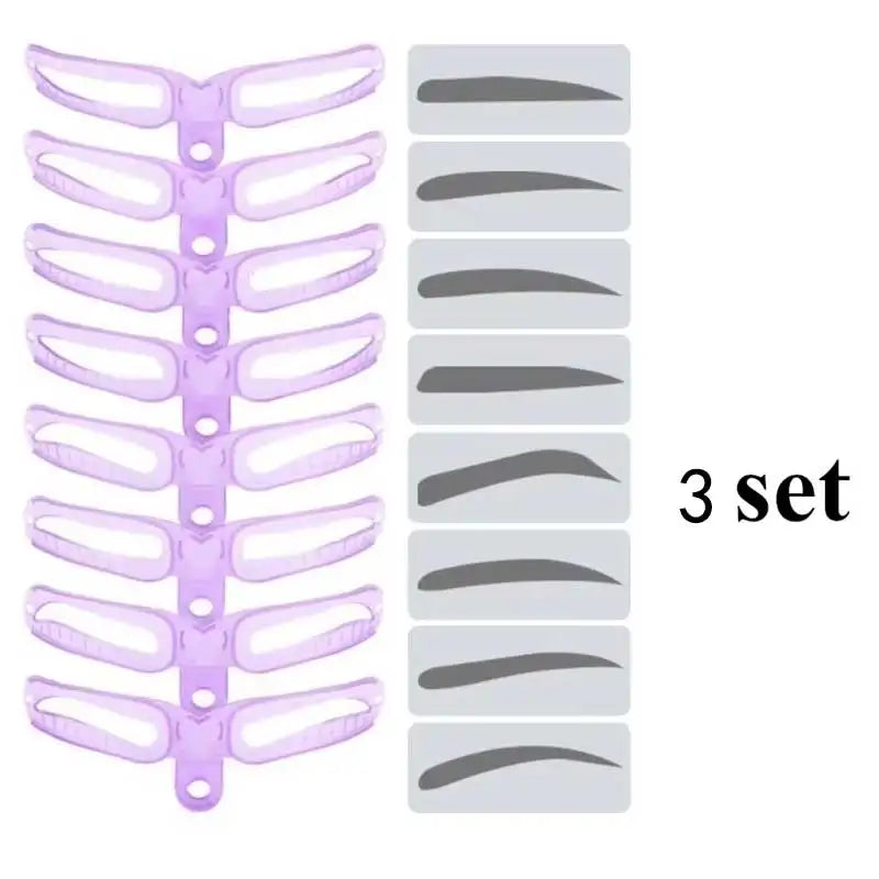8 In 1 Reusable Eyebrow Stencil Beauty Makeup Brow Stamp Template Eyebrows Shape Set Eye Brow Makeup Tools and Accessories - Kellylooks Shop
