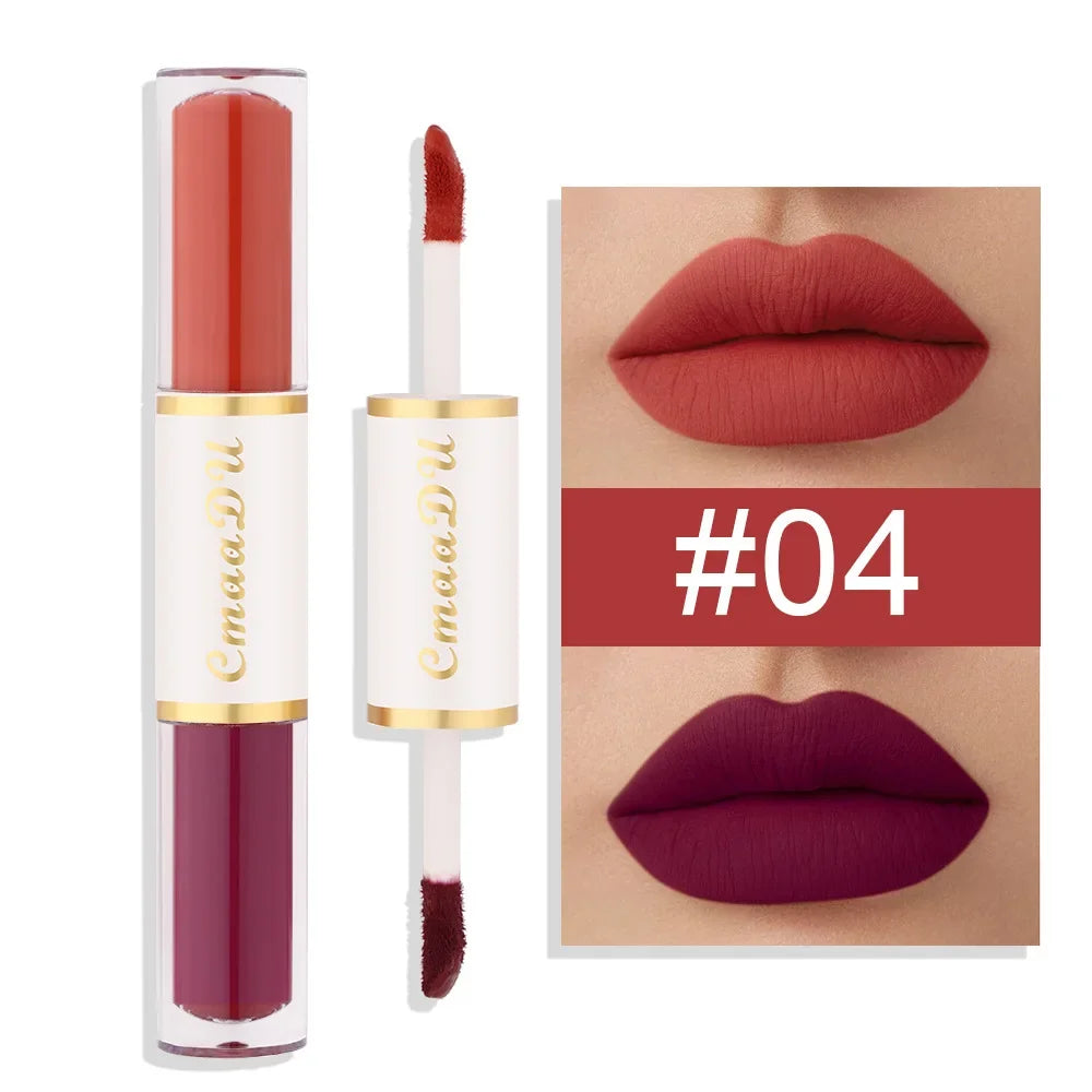 5 In 1 Matte Lipstick Kit Combo Strip Velvet Sexy Red Lip Tint Non-stick Cup Lip Gloss Lip Oil Makeup Lips Cosmetic Set - kellylooksshop