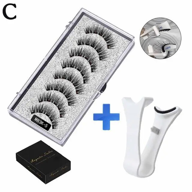 3D Natural Magnetic Eyelashes,With 5 Magnetic Lashes Shipping Box Eyelashes Handmade False Gift Reusable Support Drop Magne T6N2 - Kellylooks Shop