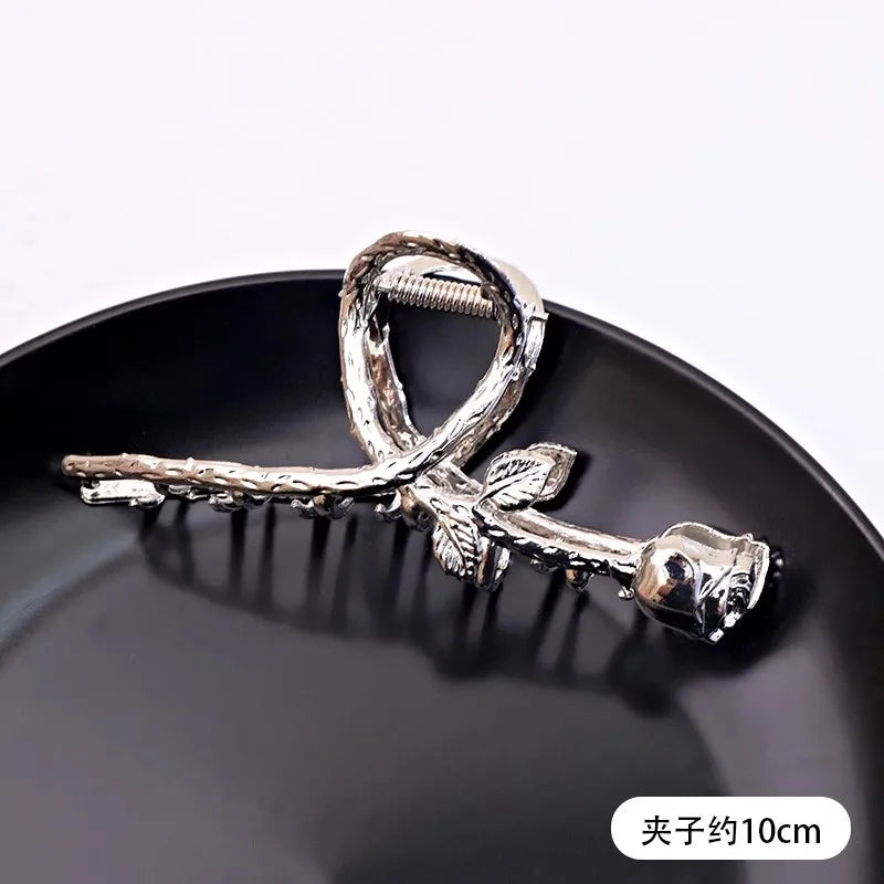 Vintage Silver Geometric Metal Hair Claw For Women Girls Long Hair Holder Headband Hair Claw Clip Fashion Hair Accessories - Kellylooks Shop