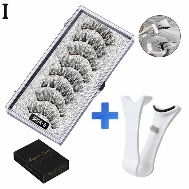 3D Natural Magnetic Eyelashes,With 5 Magnetic Lashes Shipping Box Eyelashes Handmade False Gift Reusable Support Drop Magne T6N2 - Kellylooks Shop