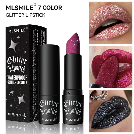 MLSMILE Multi-Color Non-stick Cup Matte Lipstick Flash Lasting Easy Color Diamond Lipstick Dark Halloween Look - kellylooksshop