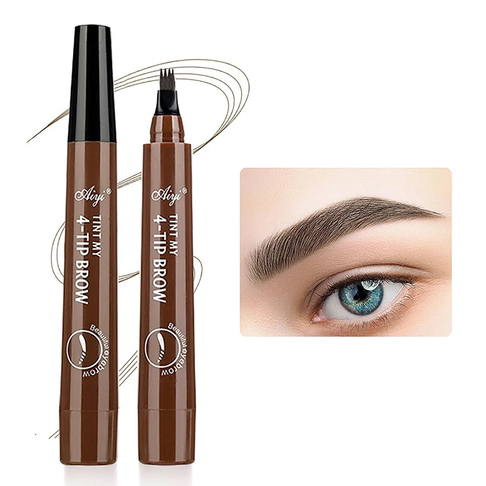 Four-pronged eyebrow pencil,waterproof,long-lasting,non-decoloring,four-pronged wild eyebrow pencil,liquid water eyebrow pencil - kellylooksshop