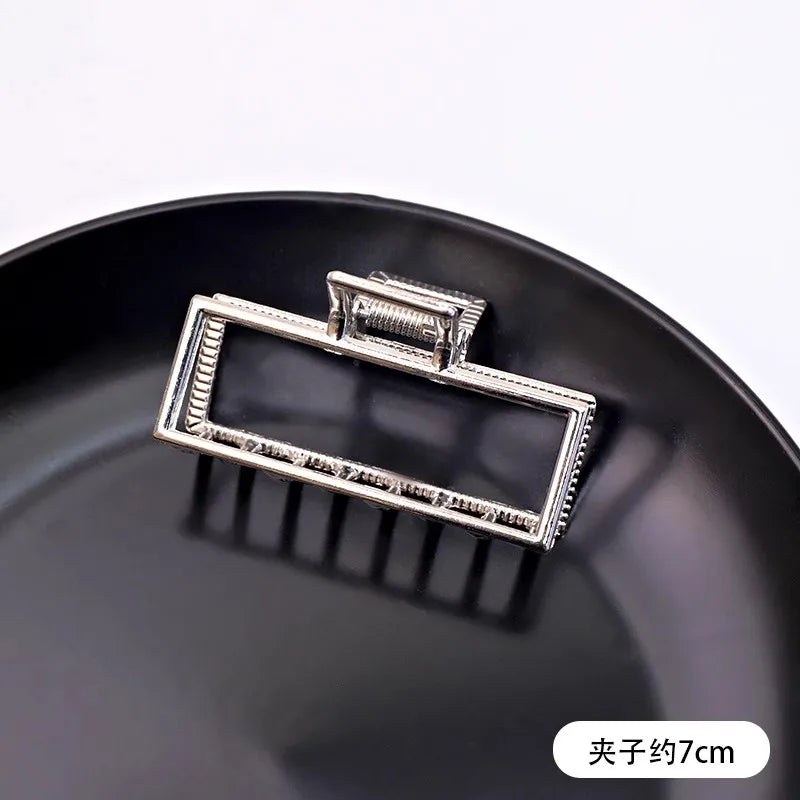 Vintage Silver Geometric Metal Hair Claw For Women Girls Long Hair Holder Headband Hair Claw Clip Fashion Hair Accessories - Kellylooks Shop