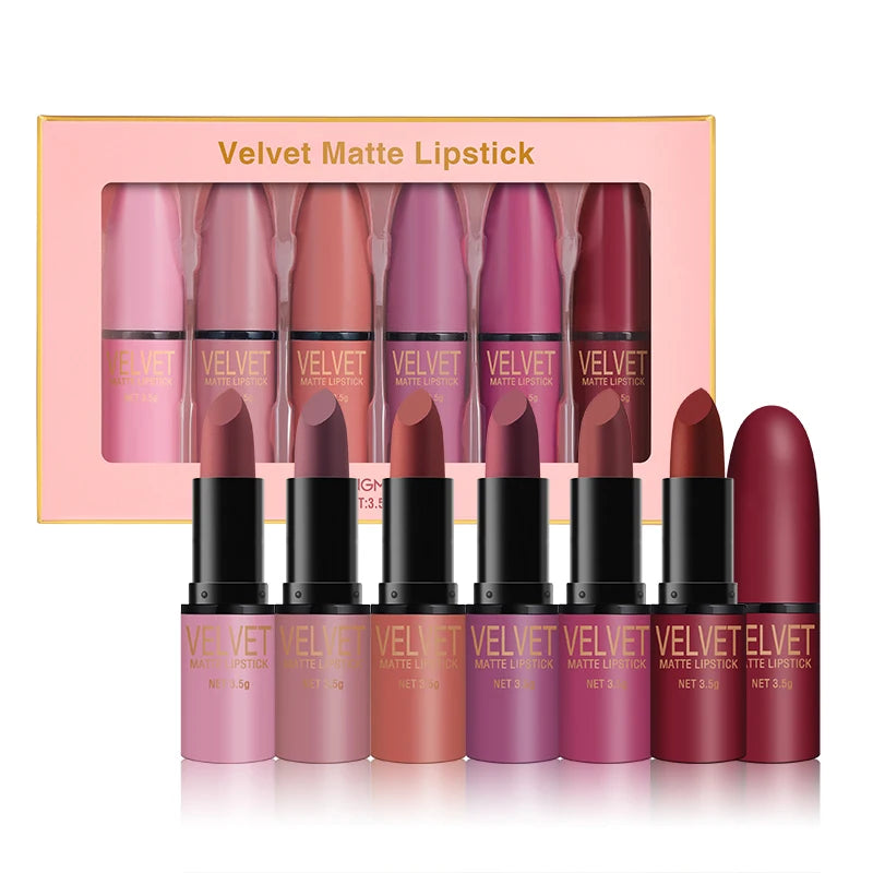Langmanni matte lipstick set with matte finish, waterproof and not easy to stick to cups, 6-color gift box lipstick set - kellylooksshop