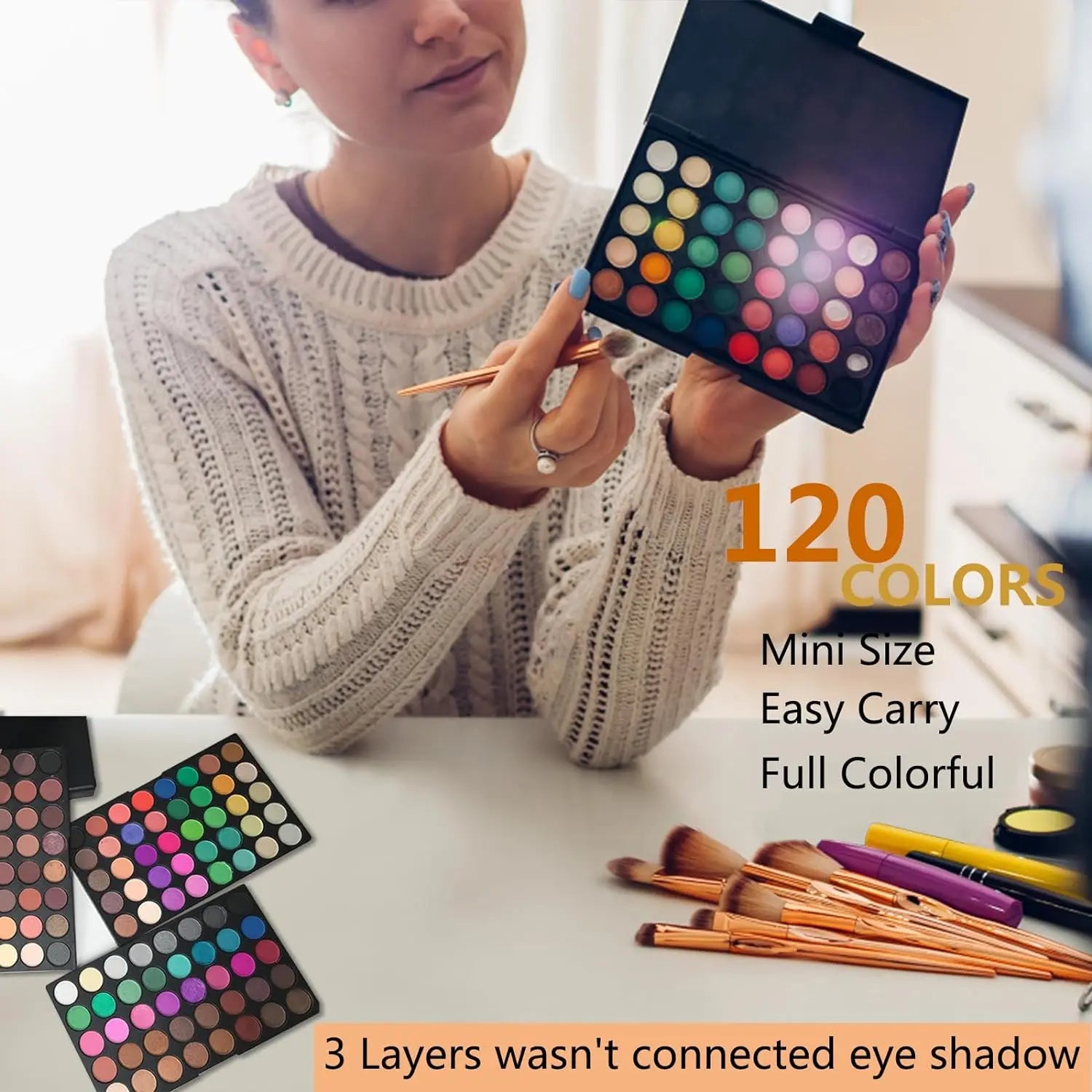 120 Color Eye Makeup Waterproof Make up Nude Eye Shadow Palette Glitter Matte Pigmented Powder Pressed Shine Eyeshadow Cosmetic - kellylooksshop