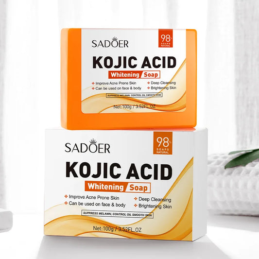 SADOER Kojic Acid Facial Soap Face Wash Foam Facial Cleanser Moisturizing Hydrating Oil Control Body Bathing Handmade Soap - Kellylooks Shop