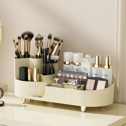 XIAOGUI Makeup Organizer Cosmetic Box Rotating Pen Holder Bathroom Organizer Plastic Organizing Boxes Acrylic Organizer Storage - Kellylooks Shop
