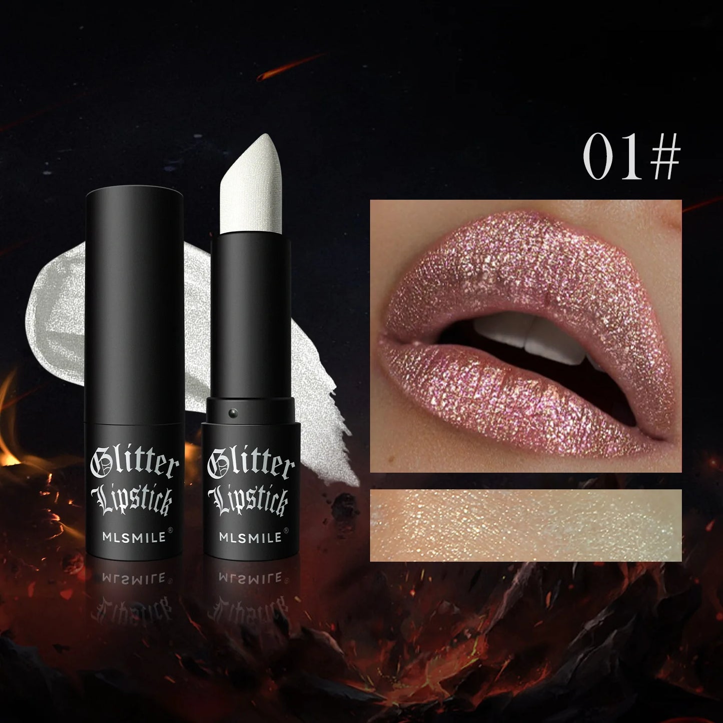 MLSMILE Multi-Color Non-stick Cup Matte Lipstick Flash Lasting Easy Color Diamond Lipstick Dark Halloween Look - kellylooksshop