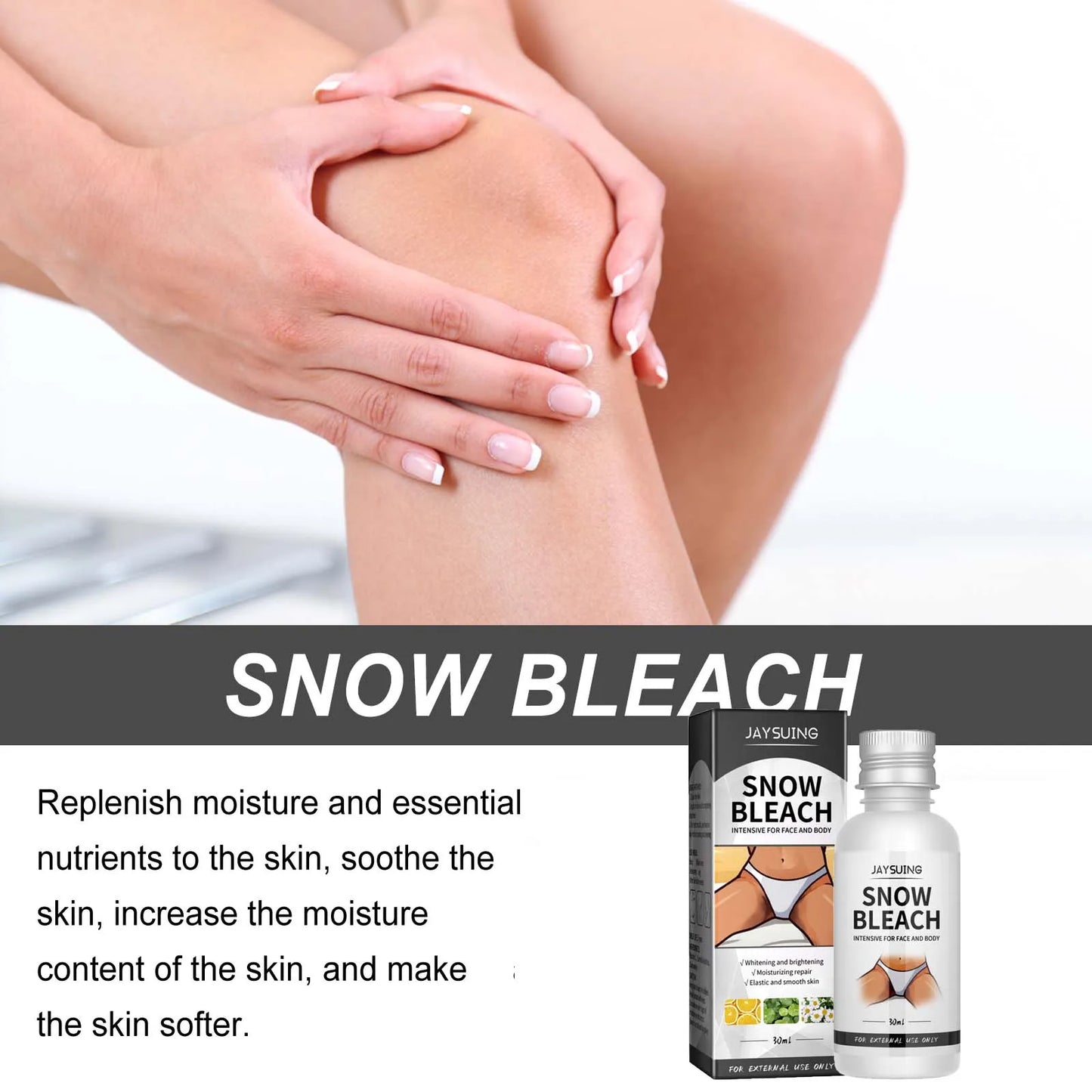 Body Snow Bleach Cream Nicotinamide Removal Dark Spot Melanin Brighten Private Parts Underarm Bleaching Armpit Elbow Knees Joint