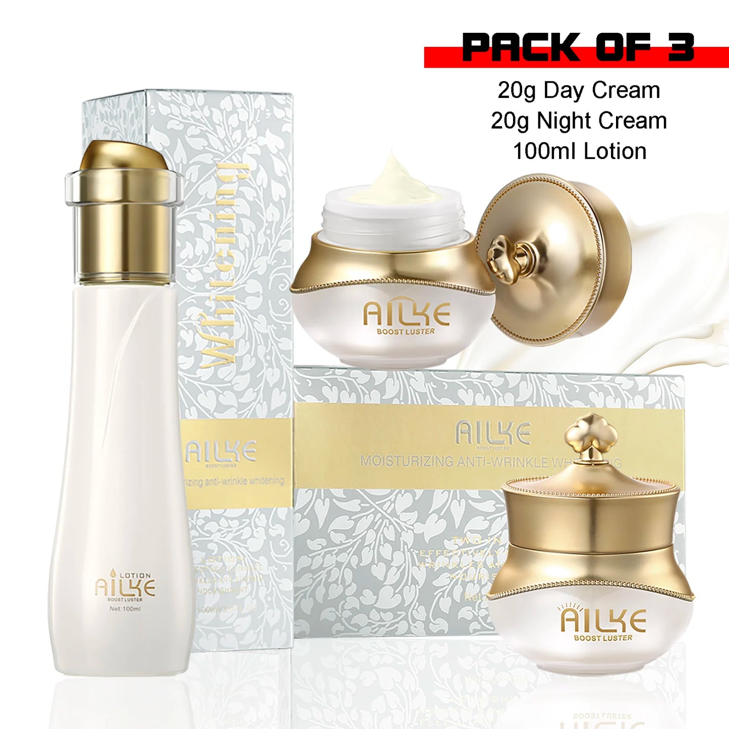 AILKE Anti-Aging Wrinkle Whitening Skin Care Face Cream With Collagen Rose Moisturizing Brightening Women Facial Korean Cosmetic - Kellylooks Shop