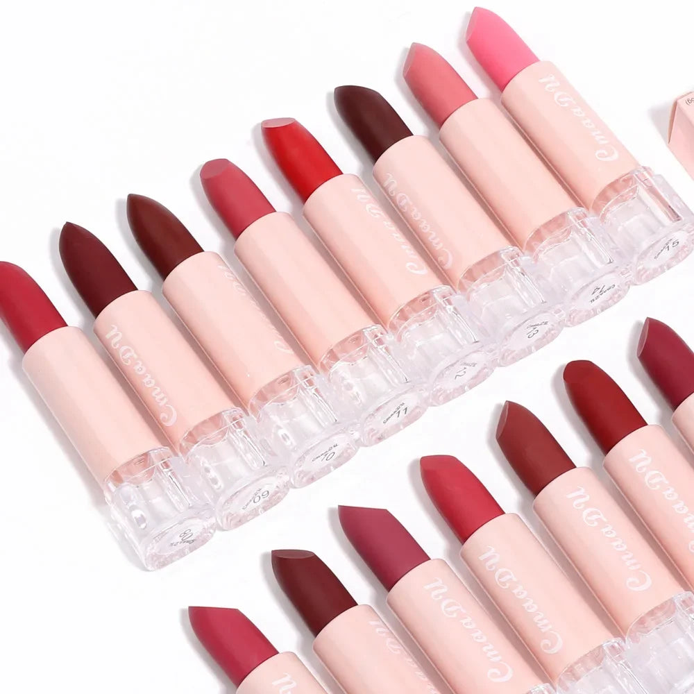 1PC Matte Nude Lipstick Waterproof Long Lasting Non-stick Cup Sexy Red Pink Velvet Lipsticks Women Makeup Cosmetic 15 Colors - kellylooksshop