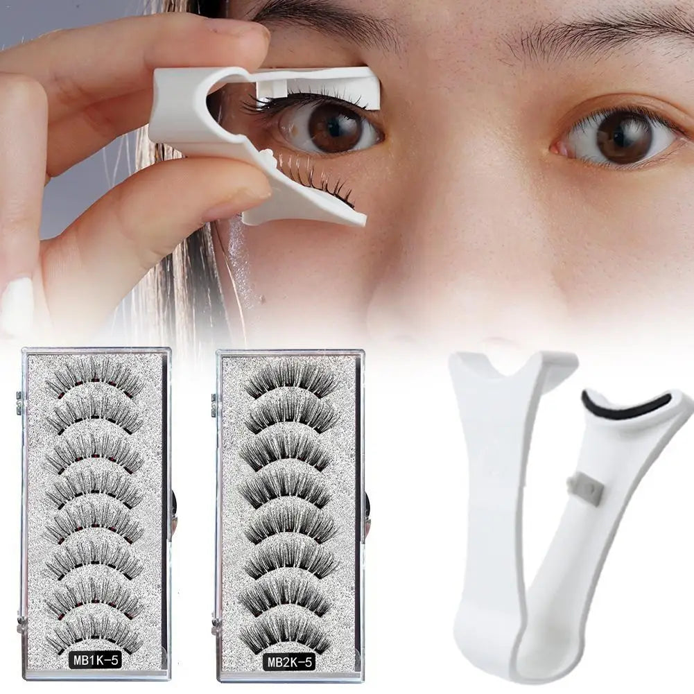 3D Natural Magnetic Eyelashes,With 5 Magnetic Lashes Shipping Box Eyelashes Handmade False Gift Reusable Support Drop Magne T6N2 - Kellylooks Shop