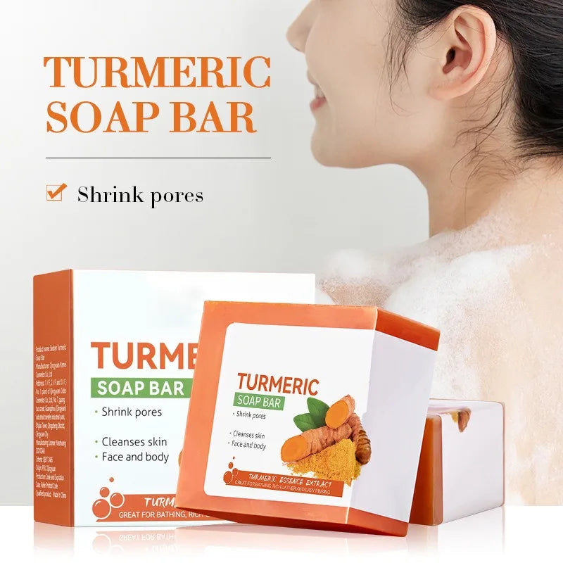 Hand Made Turmeric Soap Body Cleaning Lightening Dark Underarm Leg Body Cleansers Brightening Face Soap Tender Skin Care Beauty - Kellylooks Shop