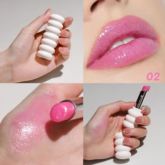 Spiral Moisturizing Colored Lip Balm Shimmer Pink Temperature Change Glossy Lipstick Base Transparent Anti-dryness Lip Care - Kellylooks Shop