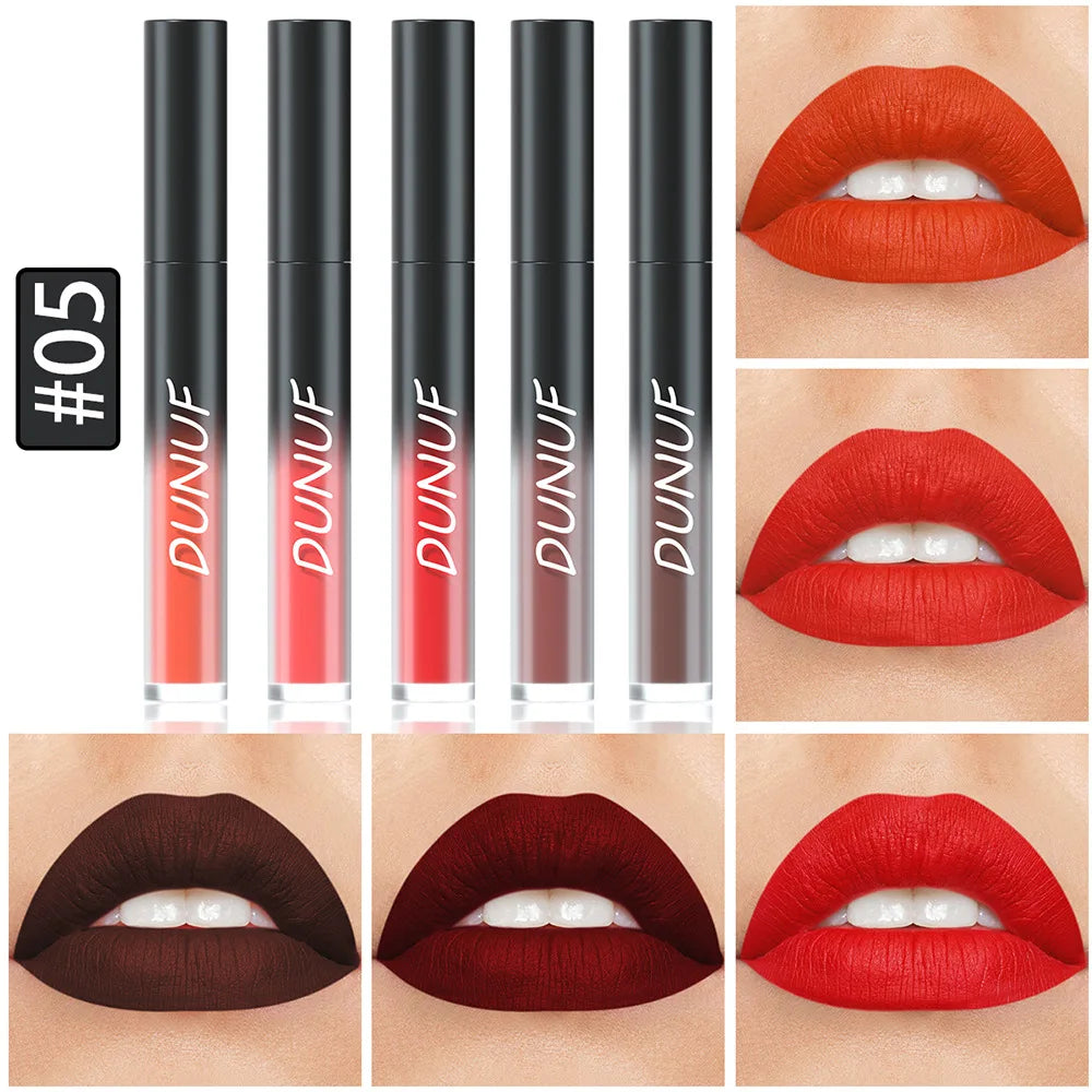 5pcs Matte Lipstick Set Waterproof Sexy Green Purple Blue Lip Gloss Kit Shiny Lip Tint Halloween Lip Makeup Tool Korean Cosmetic - kellylooksshop